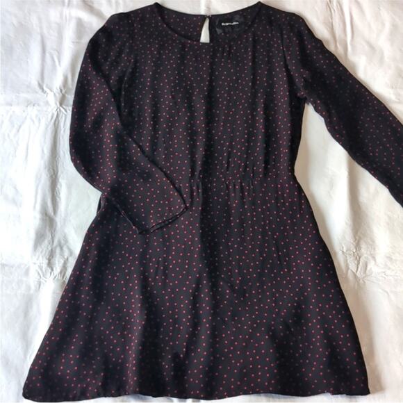 REFORMATION Black Red Mayra Polka Dot Long Sleeve LBD Party Retro Mini Dress 10 - Picture 5 of 13